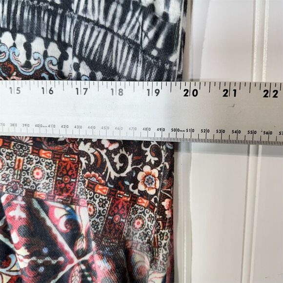 OneWorld 1X Boho Embroidered Tunic Top Tie-Dye Tribal Print Asymmetrical Hem - Picture 4 of 9